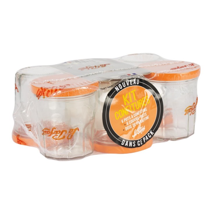 Pack de 6 pots à confiture 324 ml en verre
