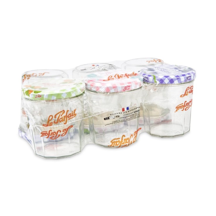 Pack de 6 pots à confiture 324 ml en verre