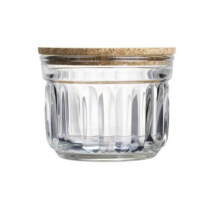 Set de 2 verrines conservation sèche avec couvvercle en liège en verre