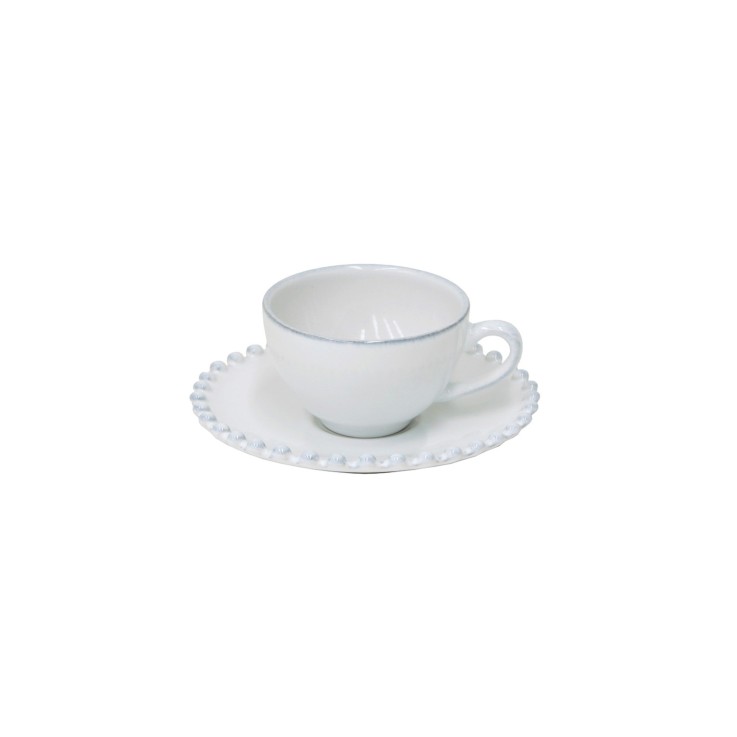 Tasse à Café et Soucoupe Pearl en grès