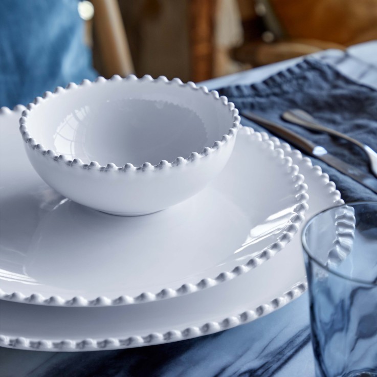 Assiette de Présentation Plat Pearl en grès