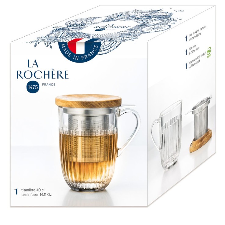 Tisanière avec filtre inox Ouessant 40 cl en verre