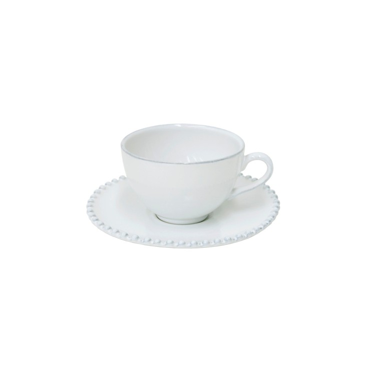 Tasse à Thé et Soucoupe Pearl en grès