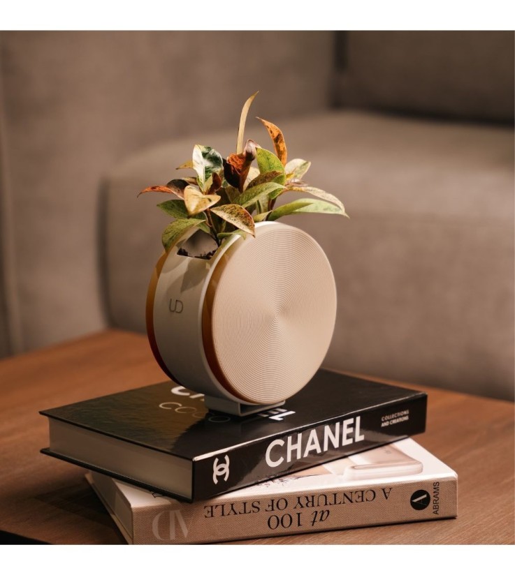Cache-pot rond de table