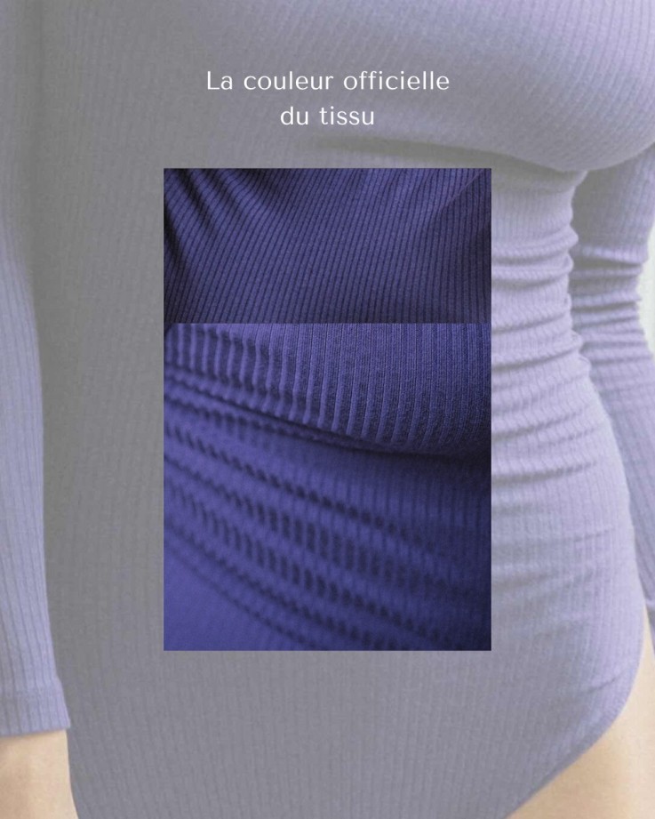 Body Céline Violet améthyste col V Tencel