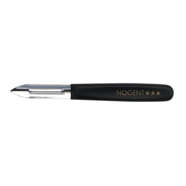 Eplucheur 2 tranchants manche noir en inox
