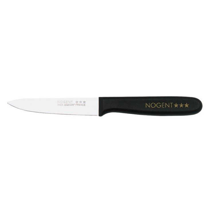 Couteau d'office manche noir en inox