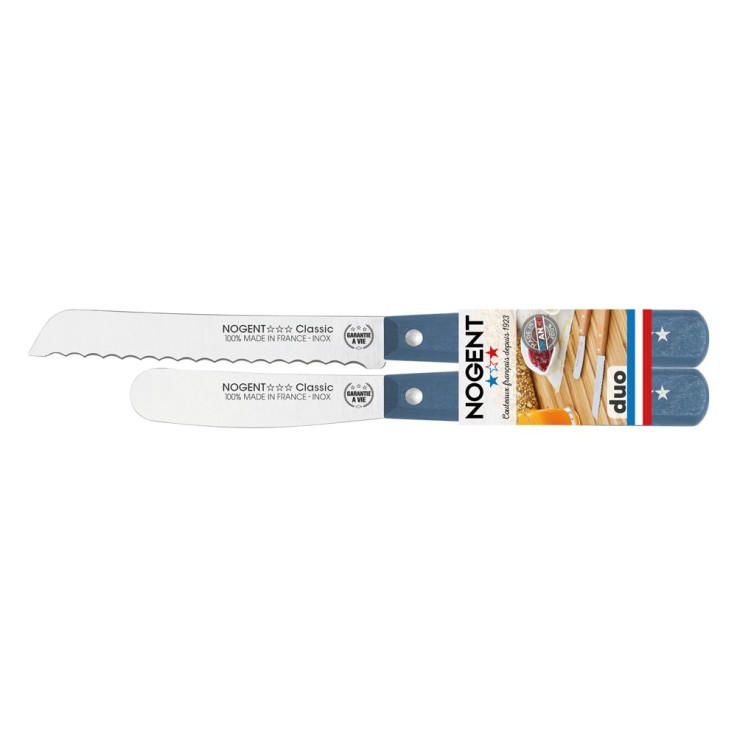 Set duo petit déjeuner bleu paon en inox