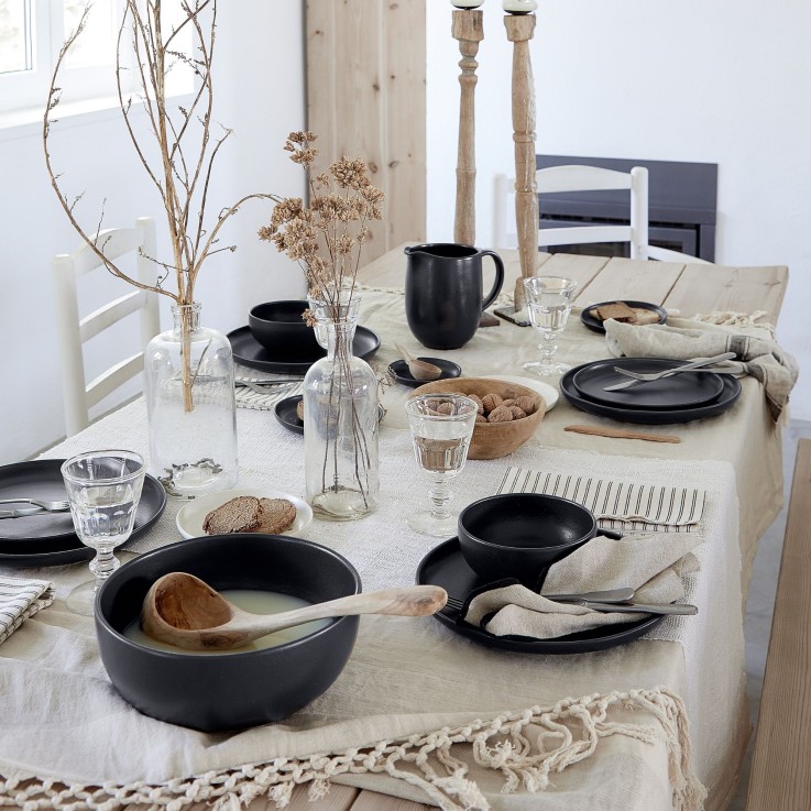 Set Table 30 Pièces avec Tasse et Soucoupe à Café Pacifica by Casafina en grès