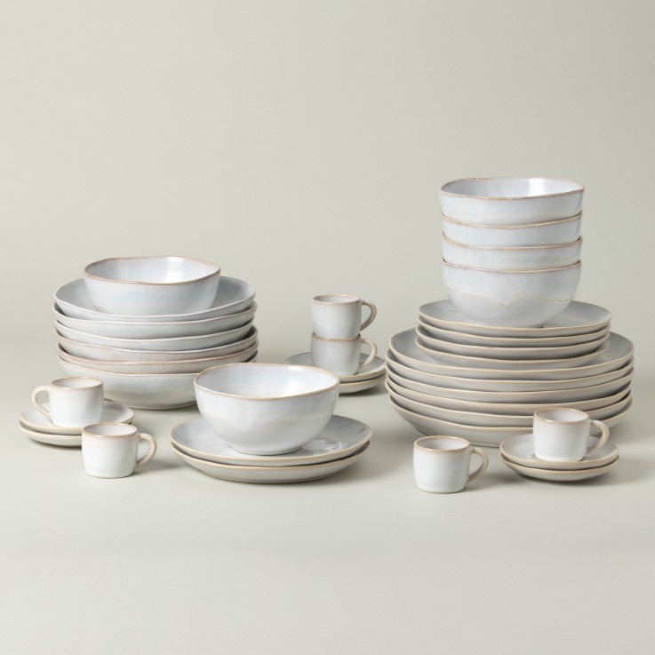 Set Table 30 Pièces avec Tasse et Soucoupe à Café Brisa en grès