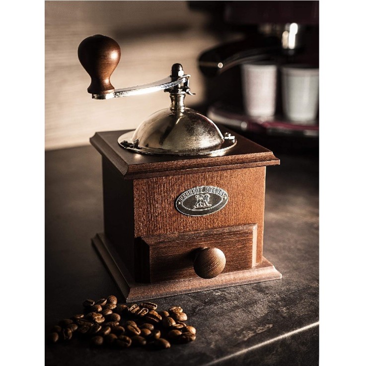 Moulin à café 21 cm Nostalgie en bois couleur chocolat