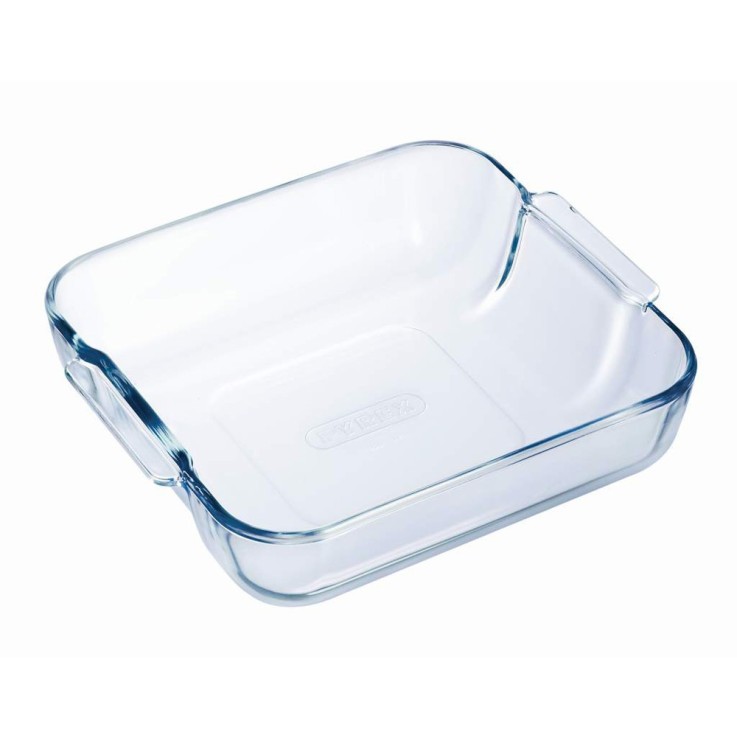 Plat carré 21 cm en verre
