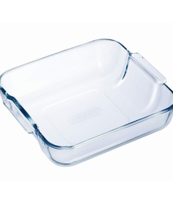 Plat carré 21 cm en verre