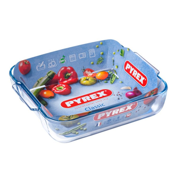 Plat carré 21 cm en verre