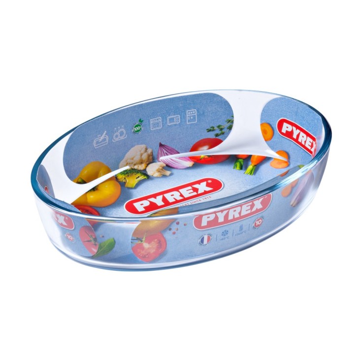 Plat ovale 26x18 cm en verre