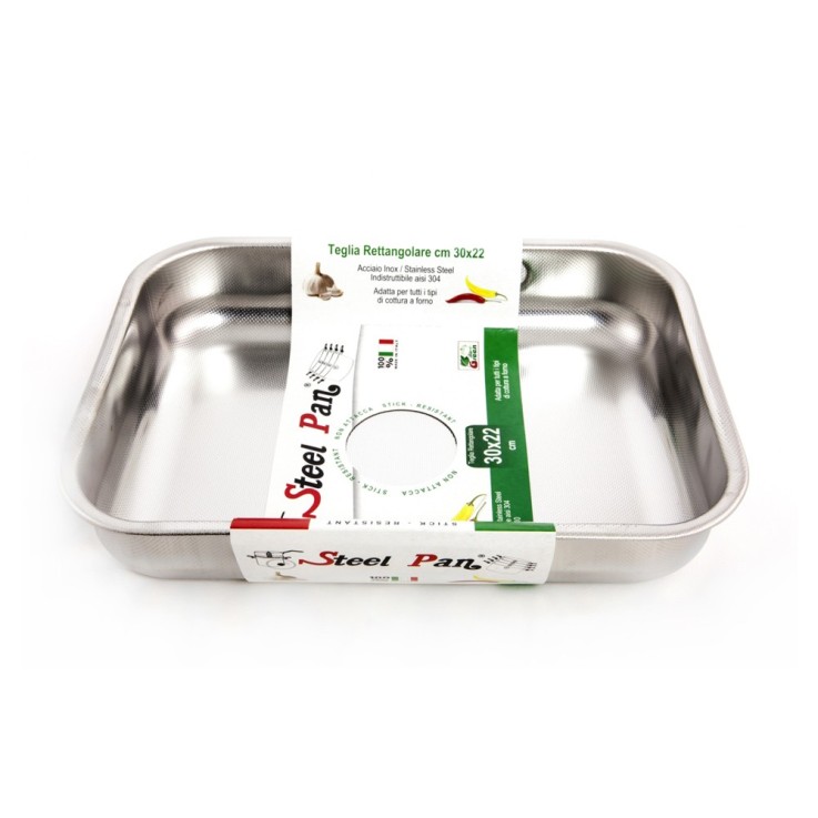 Plat à four 30x22x7,5 cm en inox