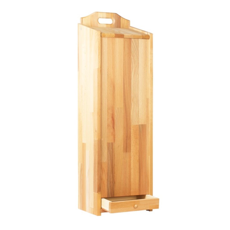 Huche à pain en hêtre huilé avec tiroir 80x24.5 cm en bois