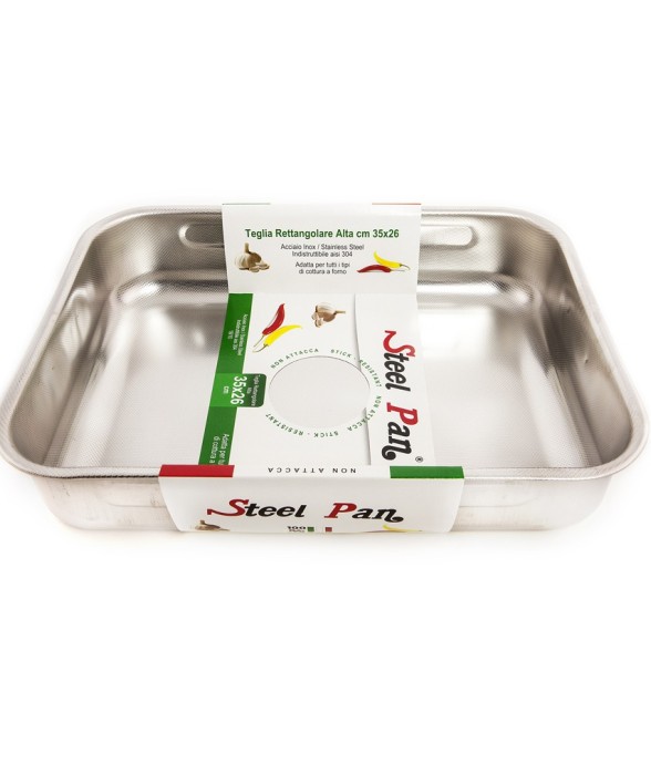 Plat à four 35x26x8 cm en inox
