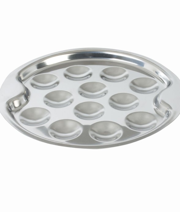 Plat 12 escargots inox 19.5 cm