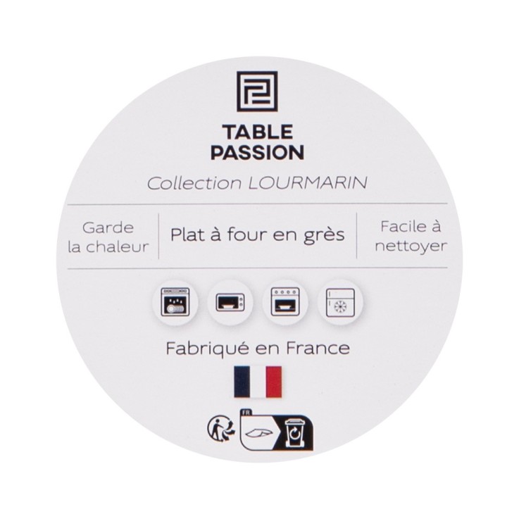 Plat crème Lourmarin 30x20 cm en grès