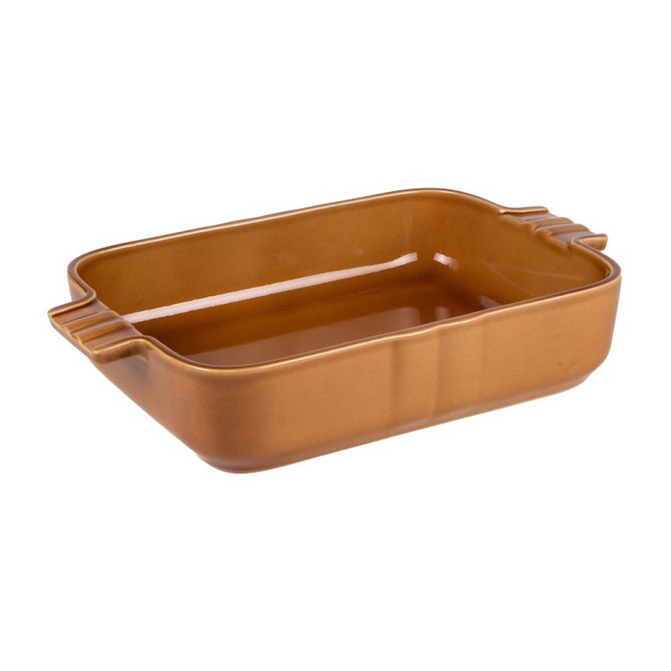 Plat cognac Lourmarin 40x27 cm en grès