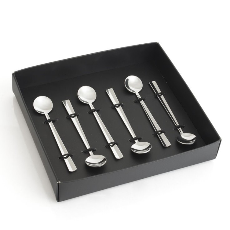 Coffret 6 cuilleres moka nagasaki en inox