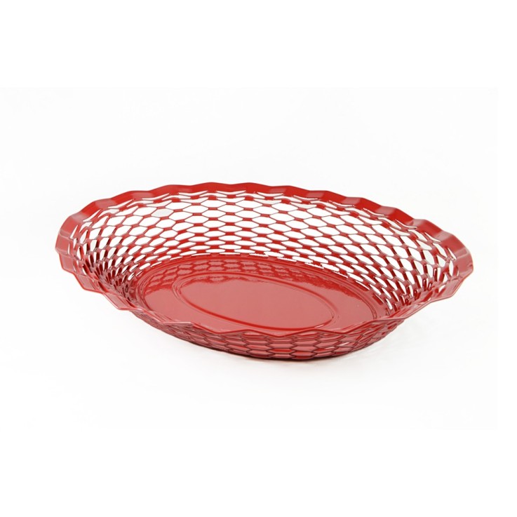 Corbeille à pain 25x18 cm rouge en inox