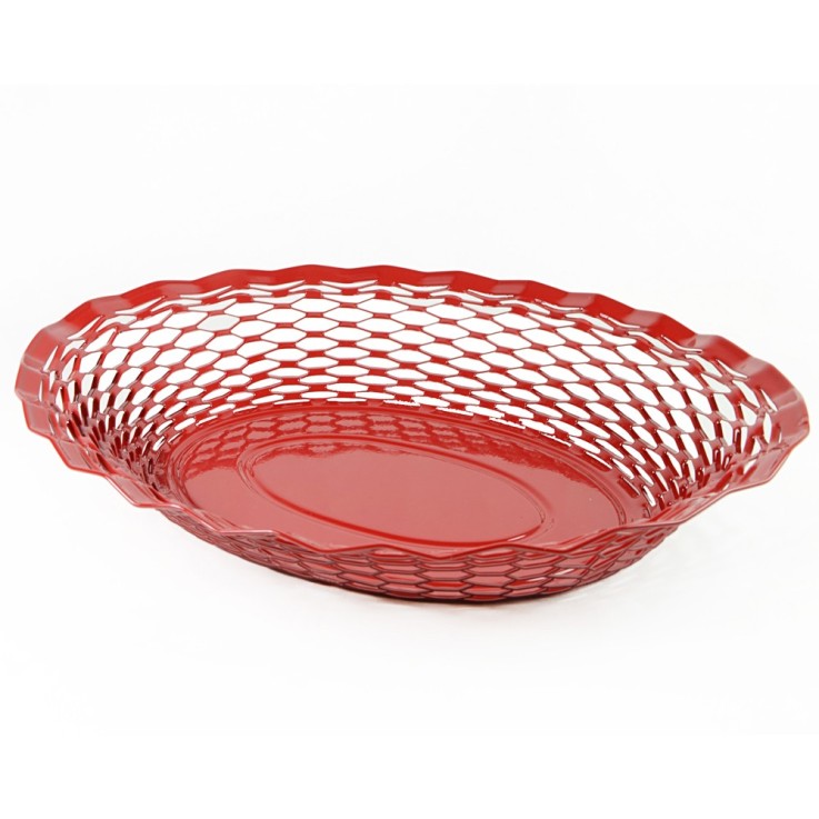 Corbeille à pain 30x24 cm rouge en inox