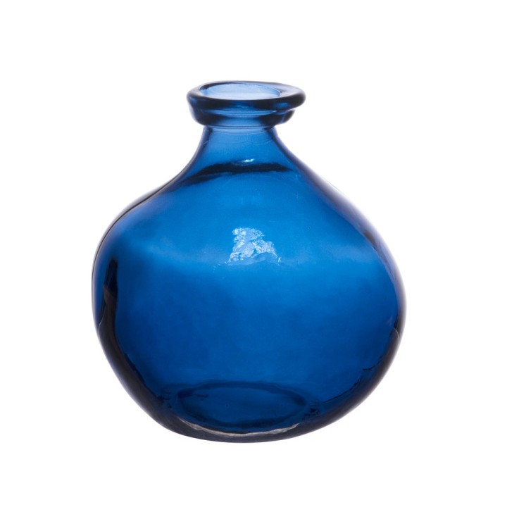 Vase Symplicity 18 cm bleu en verre
