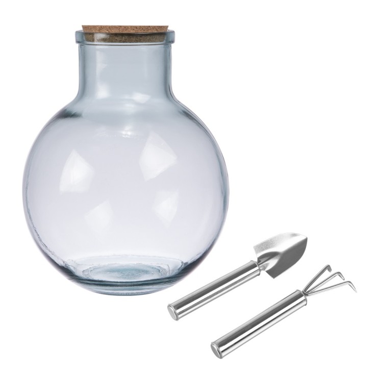 Terrarium et outils Aran 31 cm en verre recyclé