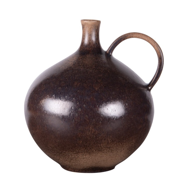 Vase Pompéi brun 26,5 cm en grès