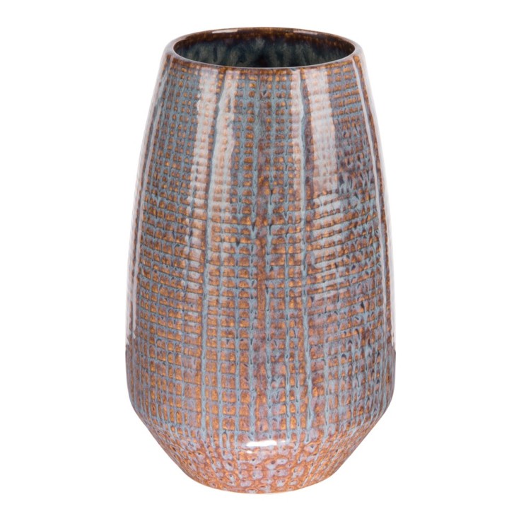 Vase Obus bleu 28 cm en céramique