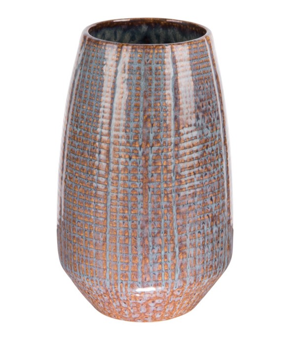 Vase Obus bleu 28 cm en...