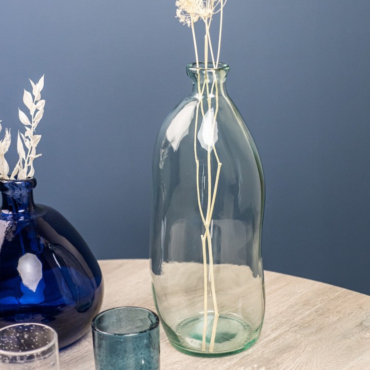 Vase bouteille Simplicity 51 cm en verre recyclé