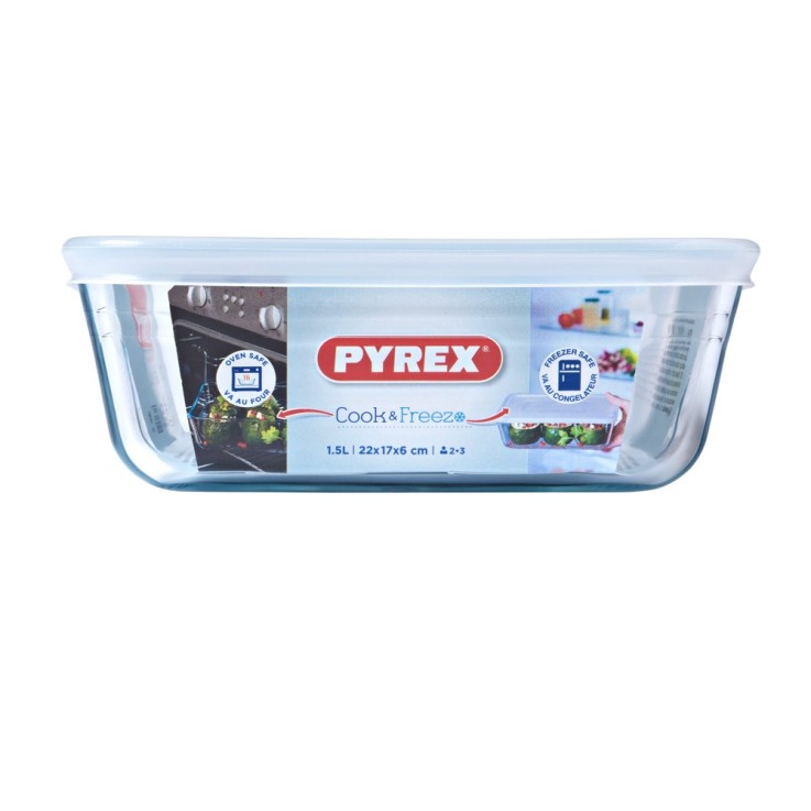 Plat rectangulaire Cook & Freeze 1,5 l en verre