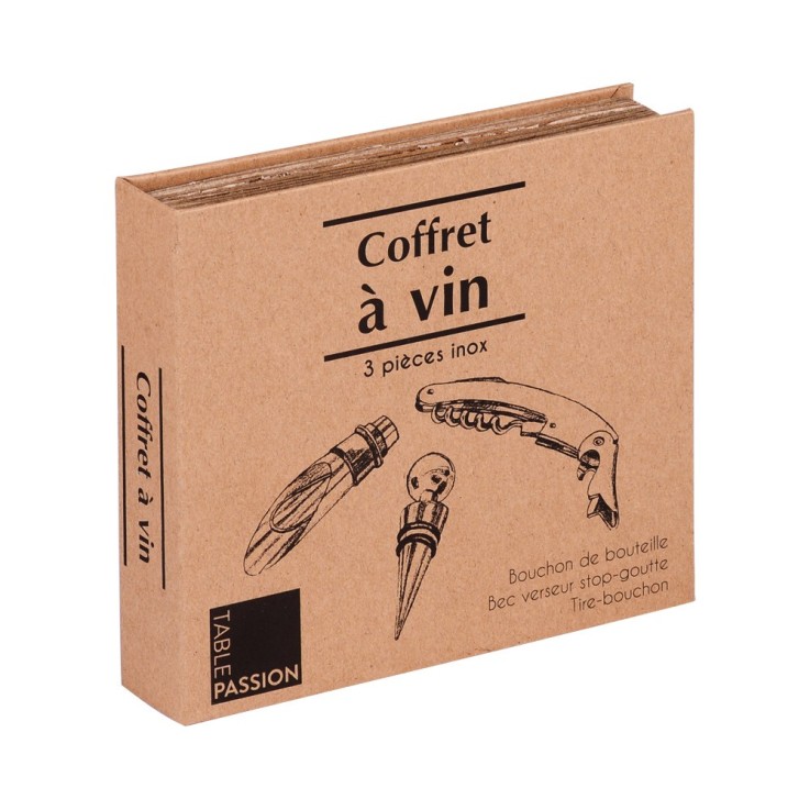 Coffret Service du Vin 3 pièces en inox