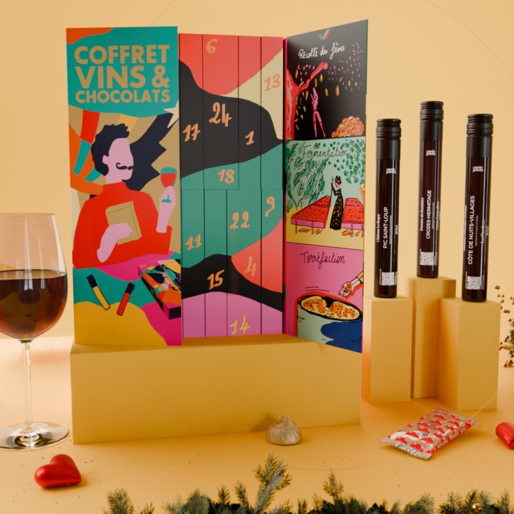 Calendrier de l'Avent 12 vins et 12 chocolats