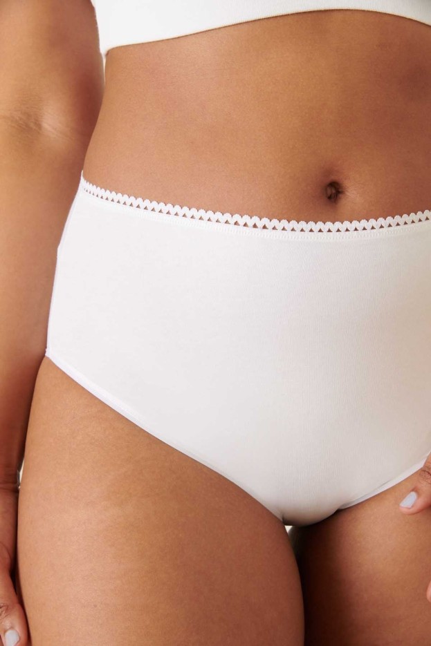 Culotte coton taille haute unie