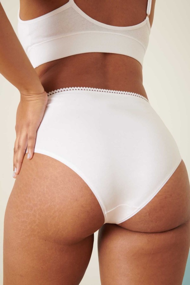 Culotte coton taille haute unie