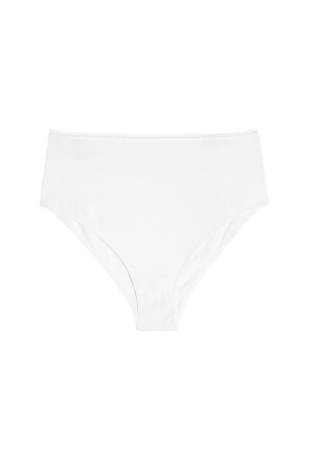 Culotte coton taille haute unie