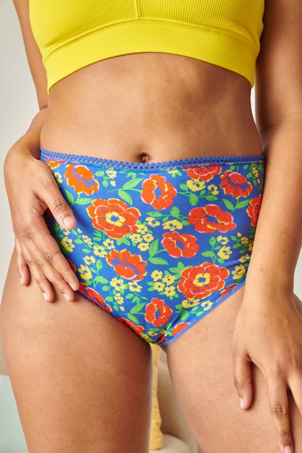 Culotte taille haute coton bio imprimé
