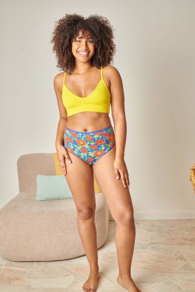 Culotte taille haute coton bio imprimé