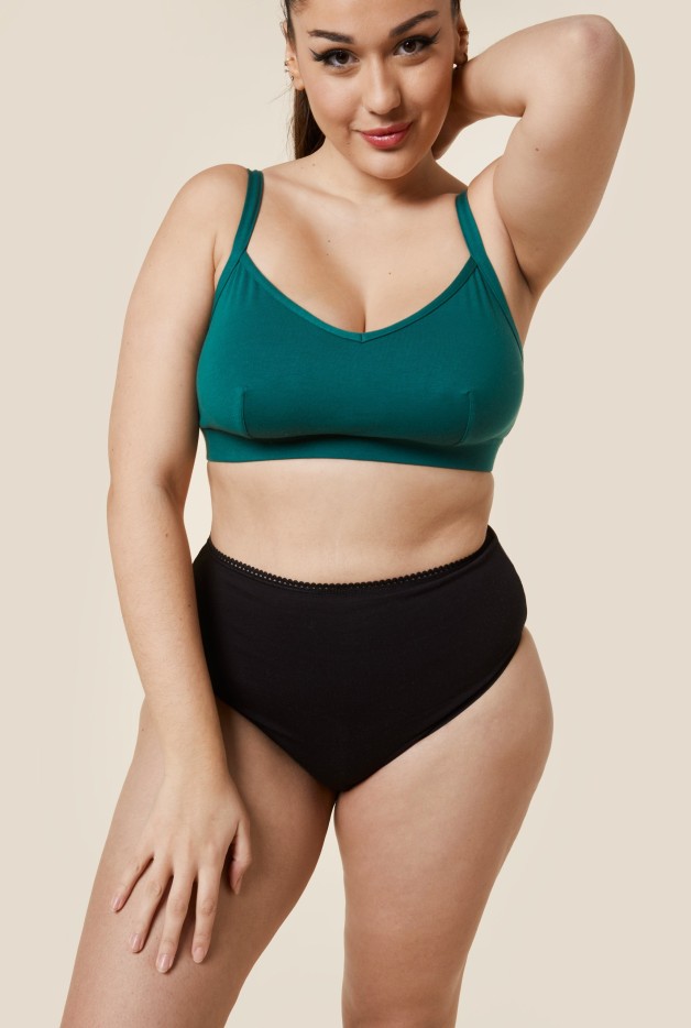 Culotte taille haute coton bio uni