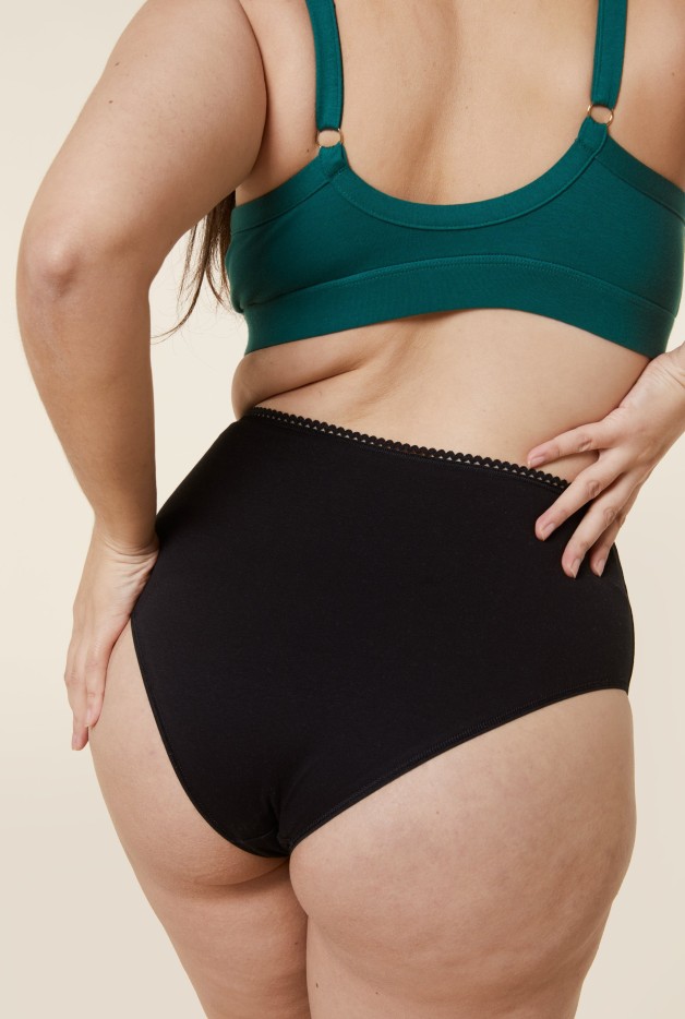 Culotte taille haute coton bio uni