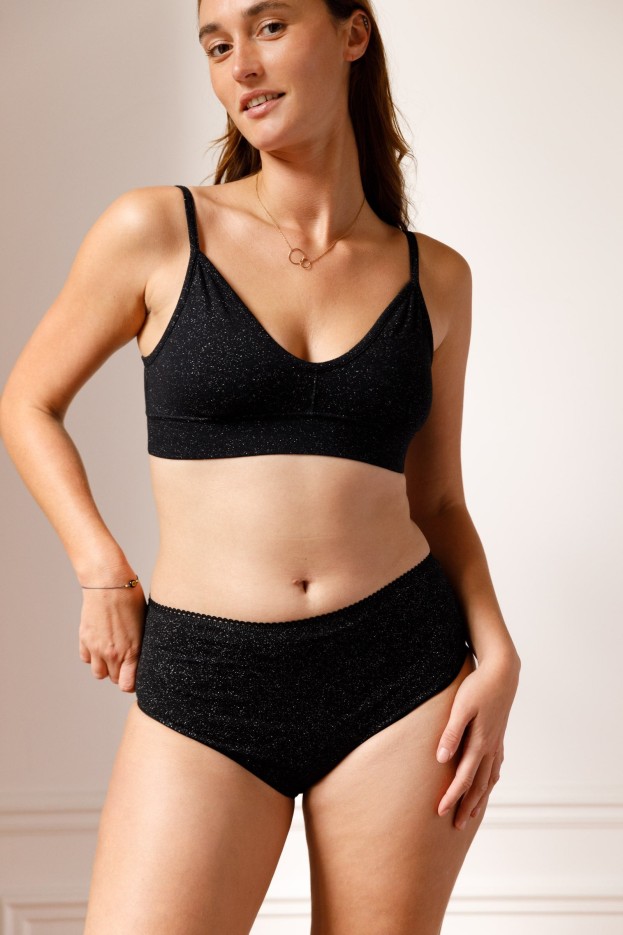 Culotte coton taille haute PAILLETTES
