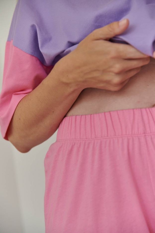 Pyjama long coton Colorblock