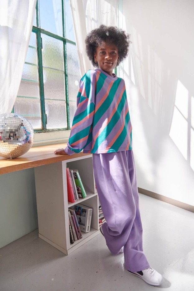 Pantalon jogging en coton VIOLET