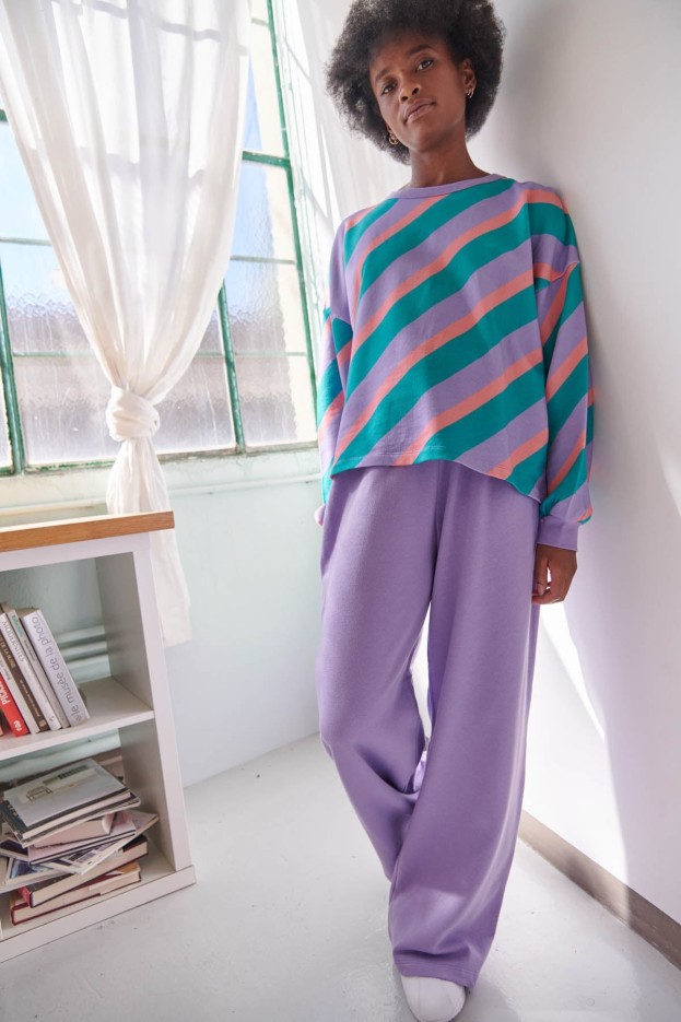 Pantalon jogging en coton VIOLET