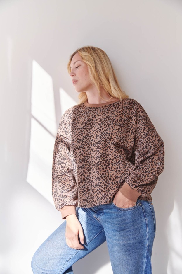 Sweat coton imprimé