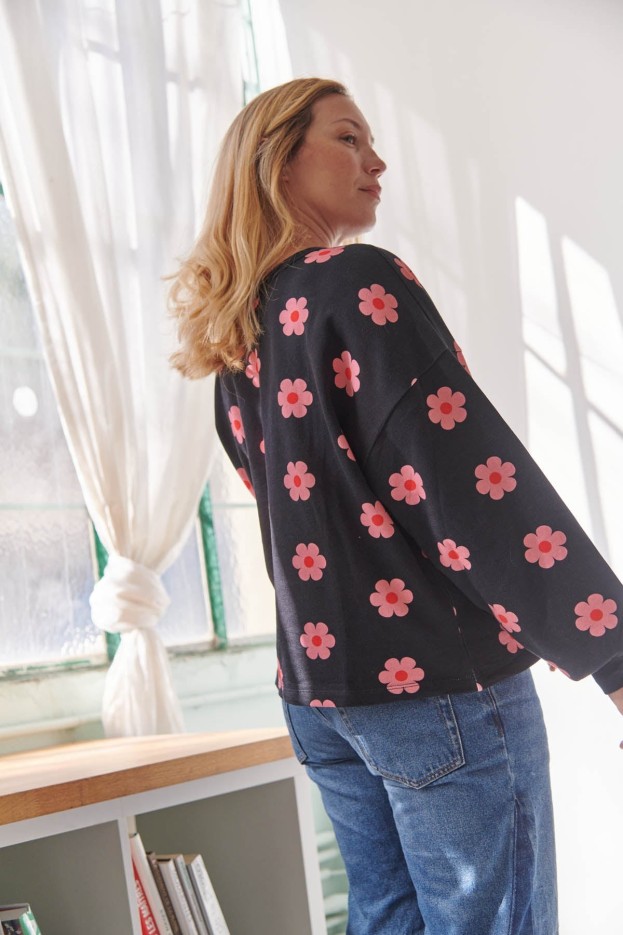 Sweat coton bio imprimé